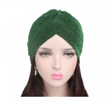 New Golden Bright Silk Headband Muslim Headdress Cap TJM-28 Hair Accessories 2Pcs Free Shipping