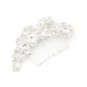 1pcs Silver Rhinestone Flower Hair Comb Clip Jewelry Pearls For Bridal Wedding party Headwear