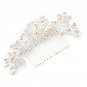 1pcs Silver Rhinestone Flower Hair Comb Clip Jewelry Pearls For Bridal Wedding party Headwear