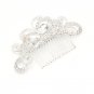 1pcs Silver Rhinestone Flower Hair Comb Clip Jewelry Pearls For Bridal Wedding party Headwear