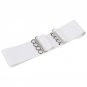 1 pcs Elegant Women Lady Girls Black Silver Buckle White Wide Stretch Elastic Corset Waist Belts Wa