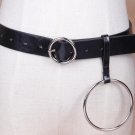 Hot Sale Fashion PU leather women belts silver round buckle high quality waist belt black luxury cum