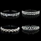 Silver Crystal Rhinestone Pearls Hairbands For Women Bridal Wedding Hair Accessories Tiara Hair Band