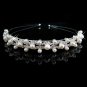 Silver Crystal Rhinestone Pearls Hairbands For Women Bridal Wedding Hair Accessories Tiara Hair Band