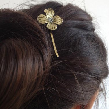 Best Good Retro Headwear Imitation Clamp Quatrefoil Pearl Hairpin Girl Woman Fashion Simple Exquisit