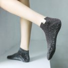Fetoo Vintage Women Fashion  Short Socks Japan Silver Shining Glitter Socks Female Retro Cute Socks 