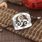 Women Vintage Ethnic Pattern Hair Sticks Bohemian Geometric Hair Clips Claws High-polished Silver Pl