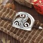 Women Vintage Ethnic Pattern Hair Sticks Bohemian Geometric Hair Clips Claws High-polished Silver Pl