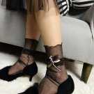 2017 New Summer Black Transparent Socks Cute Dragonfly Socks Women Bright Silver Shiny Socks Chausse