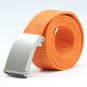 Women Waist Belt Casual Silver Metal Buckle Canvas Waistband Strap Belt for Men