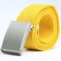 Women Waist Belt Casual Silver Metal Buckle Canvas Waistband Strap Belt for Men