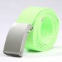Women Waist Belt Casual Silver Metal Buckle Canvas Waistband Strap Belt for Men
