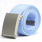 Women Waist Belt Casual Silver Metal Buckle Canvas Waistband Strap Belt for Men