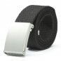 Women Waist Belt Casual Silver Metal Buckle Canvas Waistband Strap Belt for Men