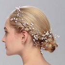 1PC Women Silver Wedding Pearls Hairpins Crystal Vine Bridal Head Wear Hair Accessories Diamond Head