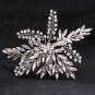 Shine Silver Rhinestone Leaf Hair Clip Bridal Headwear Barrettes Wedding Accessories Women Headpiece