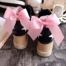 11 colors Lovely Women Summer Autumn Sweet Bowknot Socks Lady Girls Street Trendy Gold silver ribbon