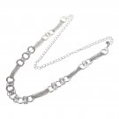 SODIAL(R) Silver Tone Hoops Multi Strand Links Metal Cinch Waist Chain Belt for Lady