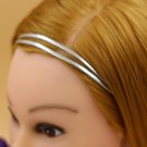 fashion casual style women\'s 2 layers faux leather Head Hair Band Headband Gold silver color hair A