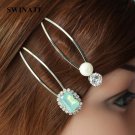 3 colors Women Girls Opal Color Rhinestone Simulated-pearl Hairpins Silver Plated Hair Clips Hair Ac