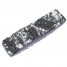 Silver New Lady Fashion Sequins Elastic Stretch Shinning Waist Band Casual Belt