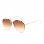 Romantic Italy Style Oversized Diamond Sunglasses Women Retro Brand Designer Big Frame Sun Glasses F