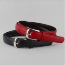 Hot Selling Fashion brand red black leather women belt wide silver metal pin buckle vintage belts fo