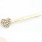 Full Shiny Crystal Heart Golden Silver Hair Clips and Pins Fashion Barrettes Headwear  Women