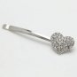 Full Shiny Crystal Heart Golden Silver Hair Clips and Pins Fashion Barrettes Headwear  Women