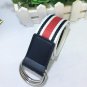 Newest Casual Design Belts girls striped canvas belt student silver double buckle jean belt gifts wo