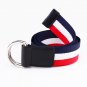 Newest Casual Design Belts girls striped canvas belt student silver double buckle jean belt gifts wo