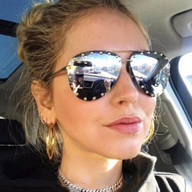 OUTEYE Luxury Oversized Pilot Sunglasses Women UV400 Retro Brand Designer Big Frame Sun Glasses Fema
