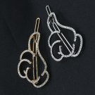 Hollow Thumbs Up Gold Color Silver Black Full Crystal Hair Clips and Pins Metallic Barrettes Headwea