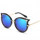 New Fashion Cat Eye Sunglasses Women Brand Designer Twin-Beam Mirror Lens Sun Glasses Rose Gold Meta