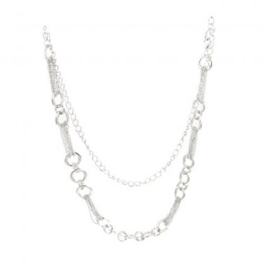 HOT SALE!New Silver Tone Hoops Multi Strand Links Metal Cinch Waist Chain Belt for Lady