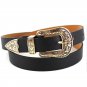 2018 New Women Belt Ancient Silver Vintage Flower Carving Buckle Leather Belt Women Fashion  Length 