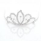 IMC Silver Plated Rhinestone Crystal Lotus Bridal Tiara Hair Comb Pin Wedding Party