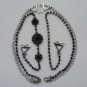 Metal Adjustable Silver Black Bra Shoulder Strap Rhinestone Double Beads Clip Crystal Underwear Shou