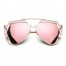 Brand Designer Big Mirror Sunglasses Women Hexagon Lovers Hippie UV400 Hollow Out Sun Glasses Female