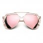 Brand Designer Big Mirror Sunglasses Women Hexagon Lovers Hippie UV400 Hollow Out Sun Glasses Female