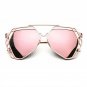 Brand Designer Big Mirror Sunglasses Women Hexagon Lovers Hippie UV400 Hollow Out Sun Glasses Female