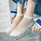 Female Sexy Womens Retro Glitter Gold Silver Transparent Silk Socks 2017