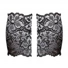 Women Stretch Lace Boot Cuffs Flower Leg Warmers Lace Trim Soft Toppers Socks silver