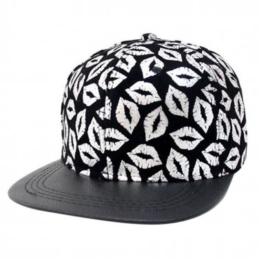 Fashion Unisex Mouth Pattern Baseball Cap Men Women Adjustable Snapback Hip-pop Cap Baseball Silver 