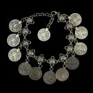 2017 New Arrival Hot Festival Turkish Trendy Silver Coin Tassel Gypsy Free Shipping