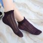 Fashion Retro Lace Glitter Gold Silver Silk Socks Women Short Transparent Calcetines Harajuku Meias 