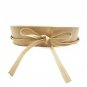 Fashion Women Metallic Color Boho Synthetic Leather Wide Self Tie Wrap Around Bowknot Waist Wide Dre
