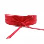 Fashion Women Metallic Color Boho Synthetic Leather Wide Self Tie Wrap Around Bowknot Waist Wide Dre