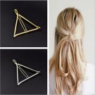 HQ 1pcs 2017 New Arrival Vintage Gold/ Silver Color Metal Triangle Hairpin Women Fashion Hair Access