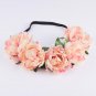 CXADDITIONS Fabric Peony Wildflower Headband Headwrap Elegant Flower Crown Romantic Bridesmaid Flora